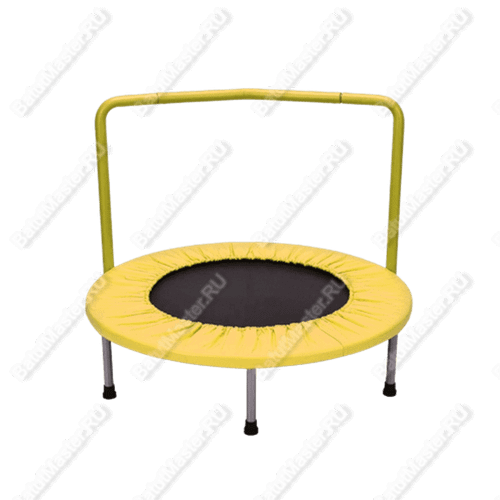Каркасный батут с П-образной ручкой, диаметр 3 фт, желтый