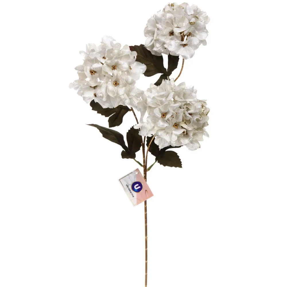 Искусственные цветы «FLOWERS GLAMOUR» 70см Гортензии 3 цветка белые
