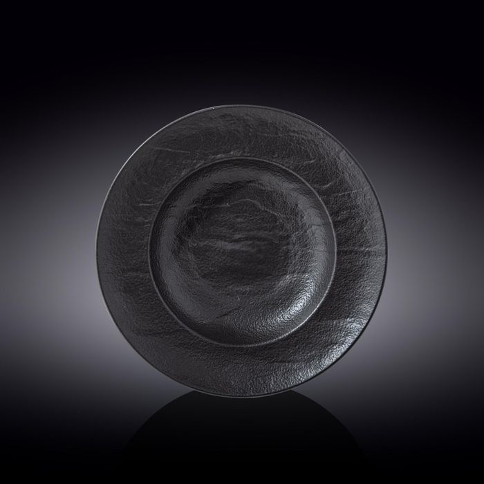 WILMAX Slatestone Глубокая фарфоровая тарелка WL-661130/A, 25.5 см, 350 мл, черный