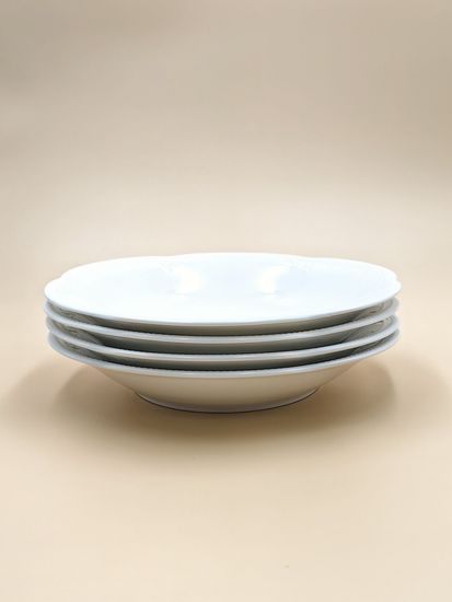 Тарелка глубокая 22,5х4 см. набор 4 шт. "White Ornaments"