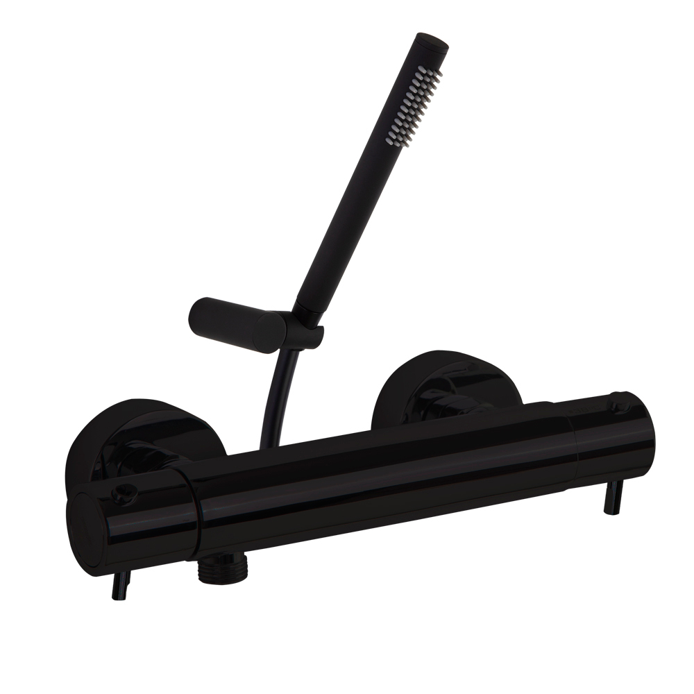 Смеситель термостатический для душа с душевым комплектом ODISEA 393401DNM черный