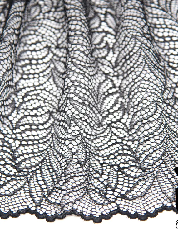 03-82 Кружево эластичное 22 см, черный 170