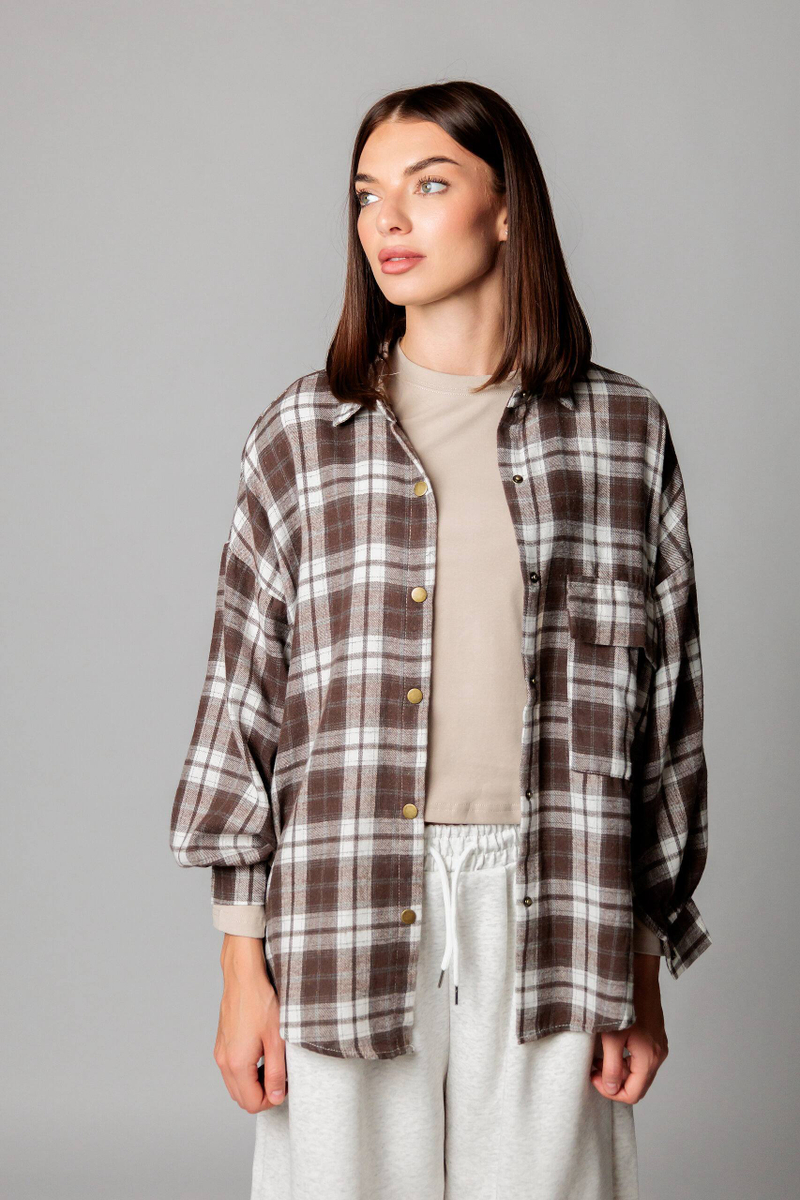 Рубашка женская арт. 8876 цвет "капучино"