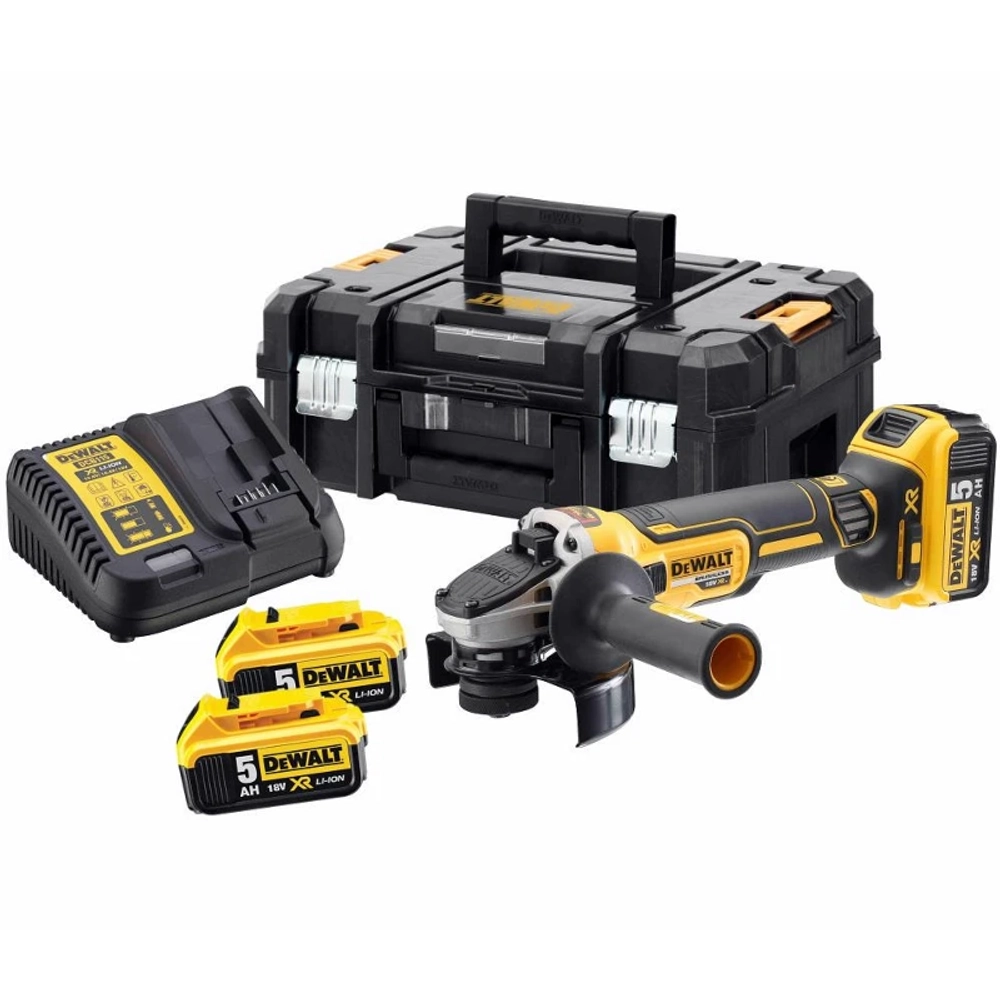 DeWalt DCG405P3 аккумуляторная угловая шлифмашина (3 x 5 Ач, ЗУ)