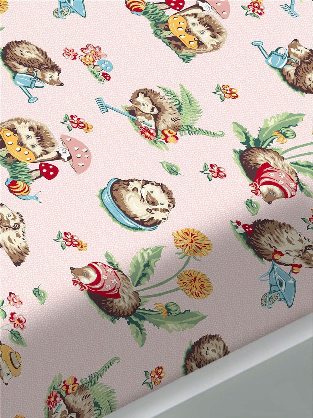 Простынь на резинке поплин Сказка "Ёжики" 140x200 см