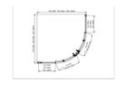 AQ ARI RO 08020BL Душевой уголок 1/4 круга, двери раздвижные 800x800x2000, профиль черный, стекло прозрачное