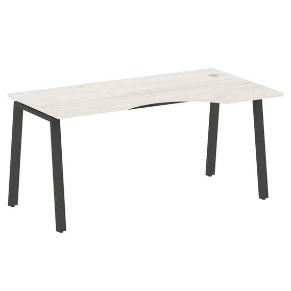 Metal System Стол криволинейный правый на А-образном м/к БА.СА-1 (R) Дуб Наварра/Металл Антрацит 160