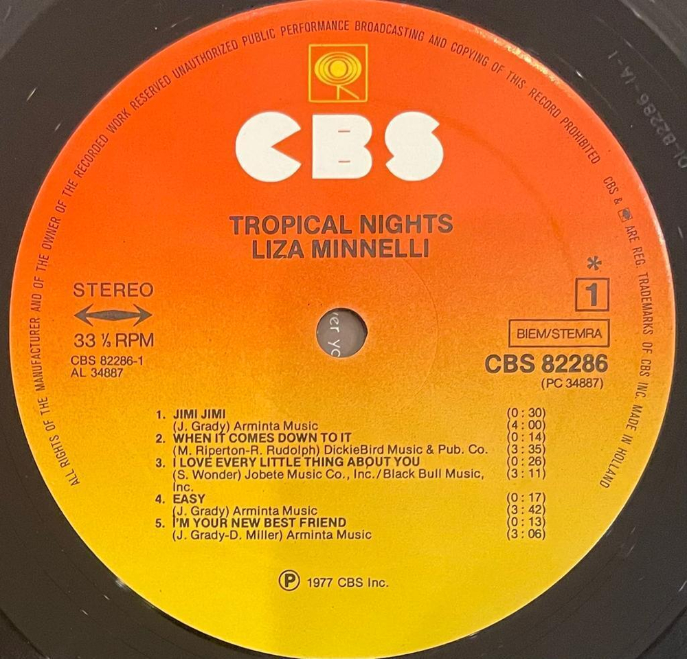 Liza Minnelli- Tropical Nights (Нидерланды 1977г.)