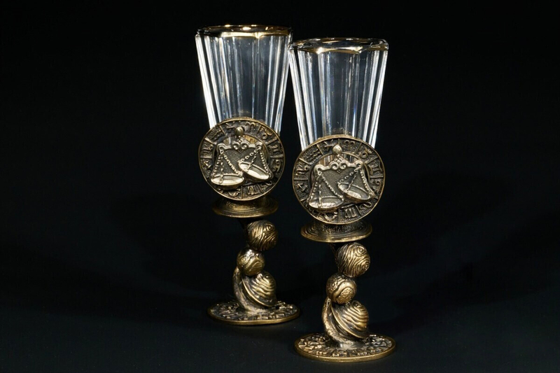 Набор лафитников для водки «Знаки Зодиака Весы» 2 шт. в подарочном футляре c художественным оформлением