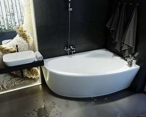 Акриловая ванна Aquatek (Акватек) Фиджи 170x110 R, с каркасом, с фронтальной панелью, со сливом-переливом