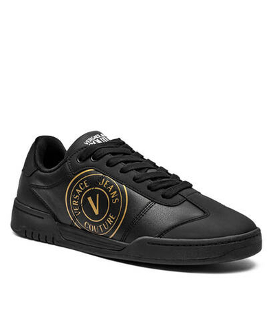 Кожаные кроссовки Versace Jeans Couture - черный(77YA3SD1ZP347)