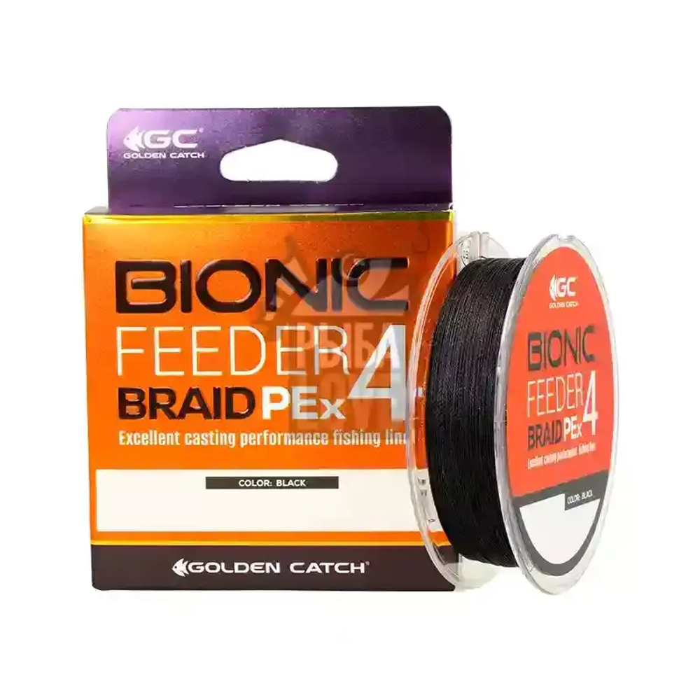 Шнур GC Bionic Feeder PE X4 Black 150м 0.128-0.185мм