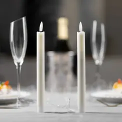 Набор светодиодных свечей 2×25×2 см., пластик, воск, батарейки АААх2, белые, 2 шт., Luazon Lighting (9907629)