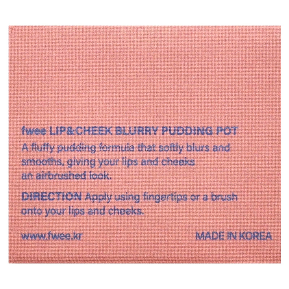 fwee, Lip & Cheek Blurry Pudding Pot, ND01 OH !, 5 г (0,17 унции)