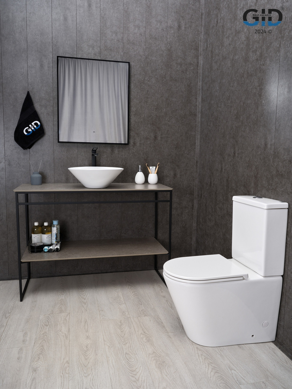 Раковина Gid N9102 51210 накладная белая 42x42x15