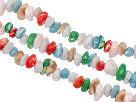 Нить бусин из перламутра 7-12мм, галтовка