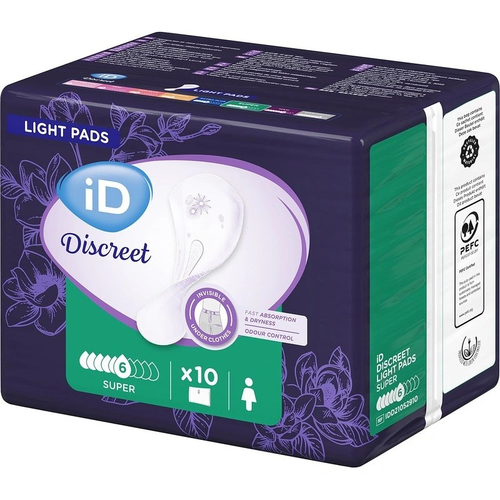 Урологические прокладки iD Light Discreet Super, 10 шт