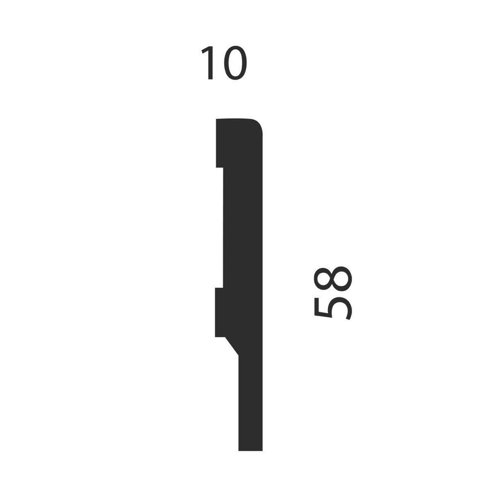 Плинтус под покраску, 58x10 мм