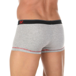 Мужские трусы-боксеры с контрастной строчкой и темной резинкой (Размер: M) (Цвет: серый)