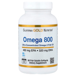 California Gold Nutrition, омега 800, ультраконцентрированный рыбий жир с омега-3, в форме триглицеридов KD-Pur, 90 капсул из рыбьего желатина (1000 мг в 1 капсуле)