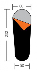 Размеры. Спальный мешок BTrace Nord 7000, правый