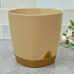 Горшок цветочный Wood 4л D200мм с прикорневым поливом, молочный шоколад/бук