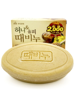 Mukunghwa Soap Мыло-скраб мед и каштан, 100 гр Honey & Chestnut Scrub Soap 100гр
