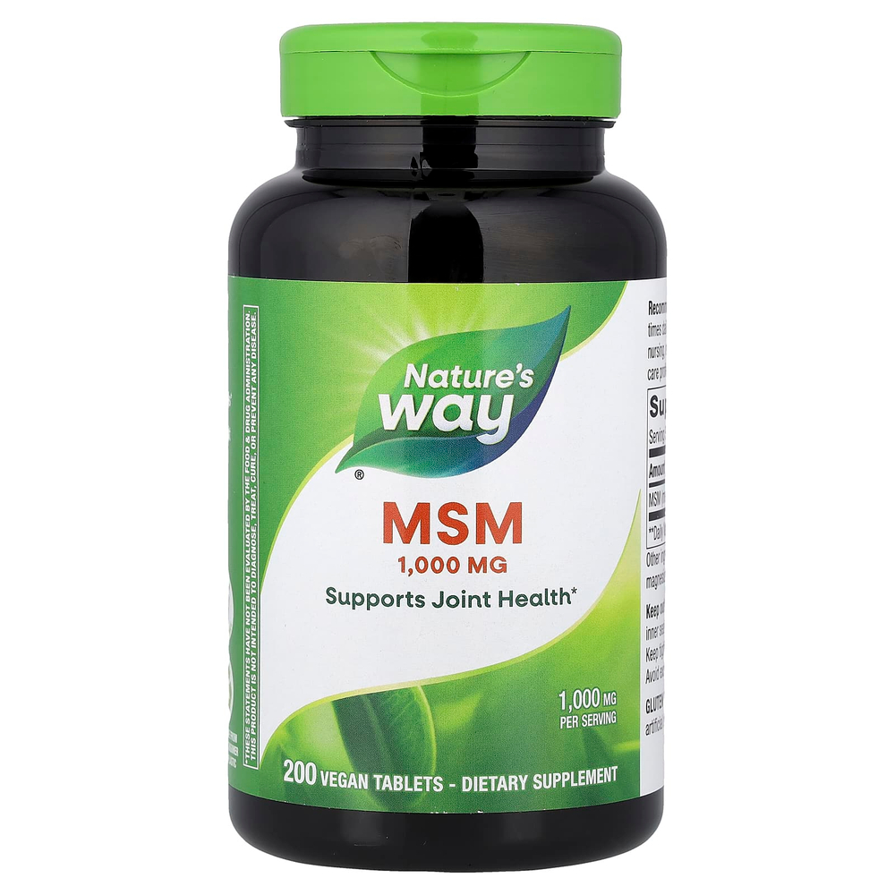 Nature's Way, МСМ, Pure OptiMSM, 1000 мг, 200 таблеток