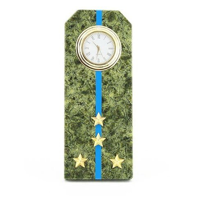 Часы "Погон капитан ВВС, ВКС, ВДВ" из змеевика