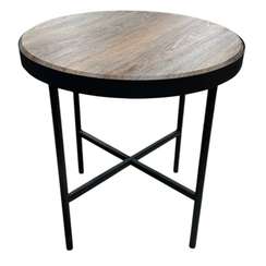 Стол журнальный МеталлАрт М011 коричневый дуб/черный малый