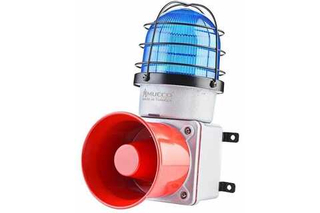 Промышленная светодиодная сирена, с литым корпусом и 7 мелодиями, 48V/DC, цвет синий