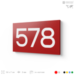 Номер на дверь 578, табличка на дверь для офиса, квартиры, кабинета, аудитории, склада, красная 120х70 мм, Айдентика Технолоджи