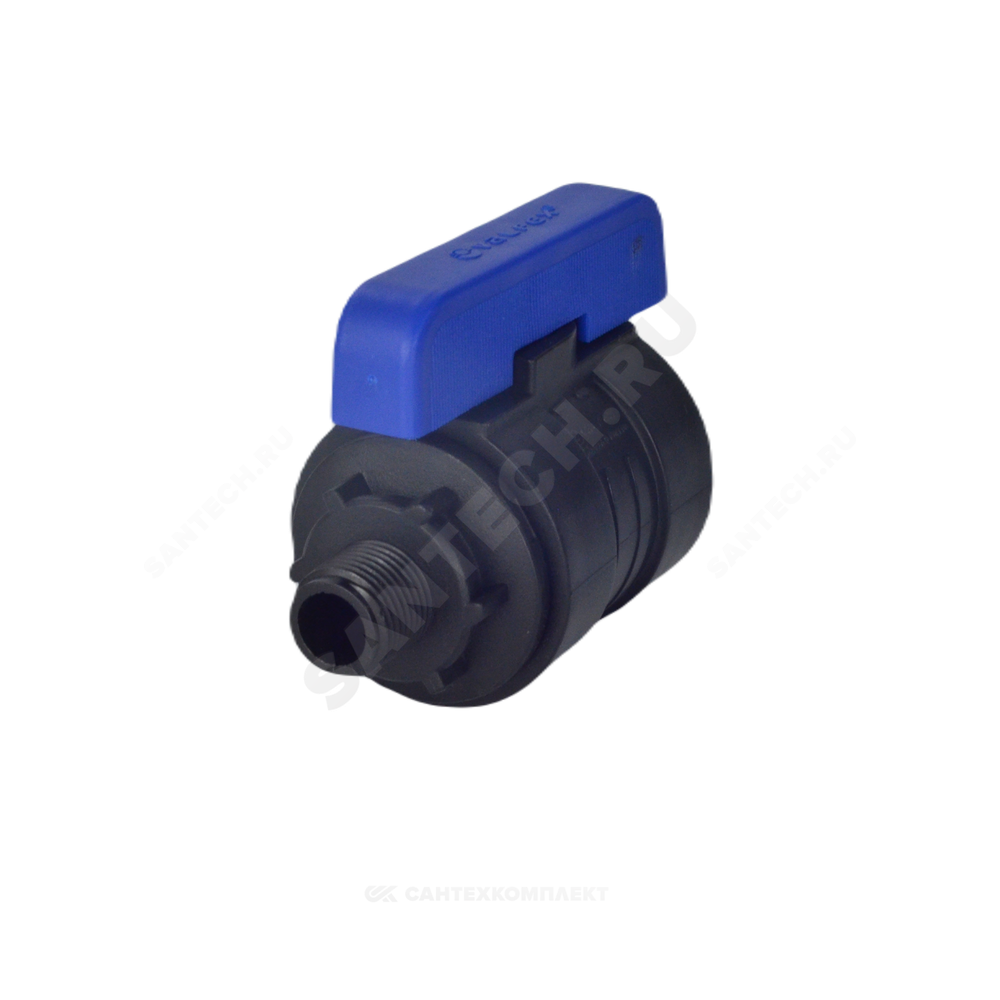 Кран шаровой компрессионный ПЭ Ду 26 1"x3/4" НР/НР Ру16 VALFEX 1210226100034