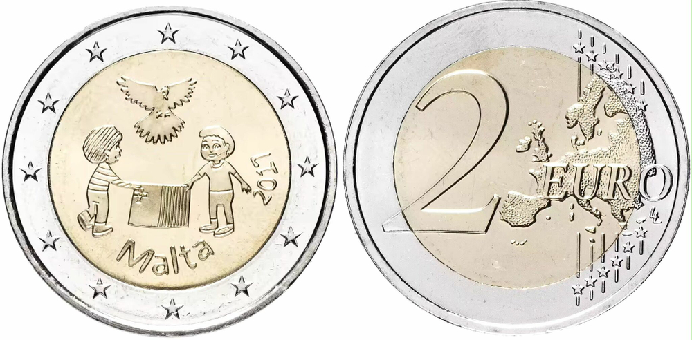 Мальта 2 евро 2017 Мир UNC