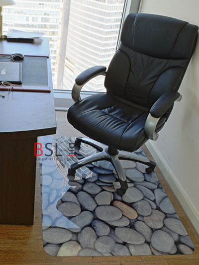 Коврик под кресло 900x1200 мм «галька» СЕРЫЙ