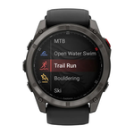 Cпортивные часы Garmin fenix 8 Pro, 51 мм, AMOLED, титан с DLC, сапфир, силиконовый ремешок цвета «чёрный/серый» Тёмно-серый безель из титана с DLC-покрытием, AMOLED-дисплей. Ремешок с классической застёжкой — на запястье обхватом 127–210 мм