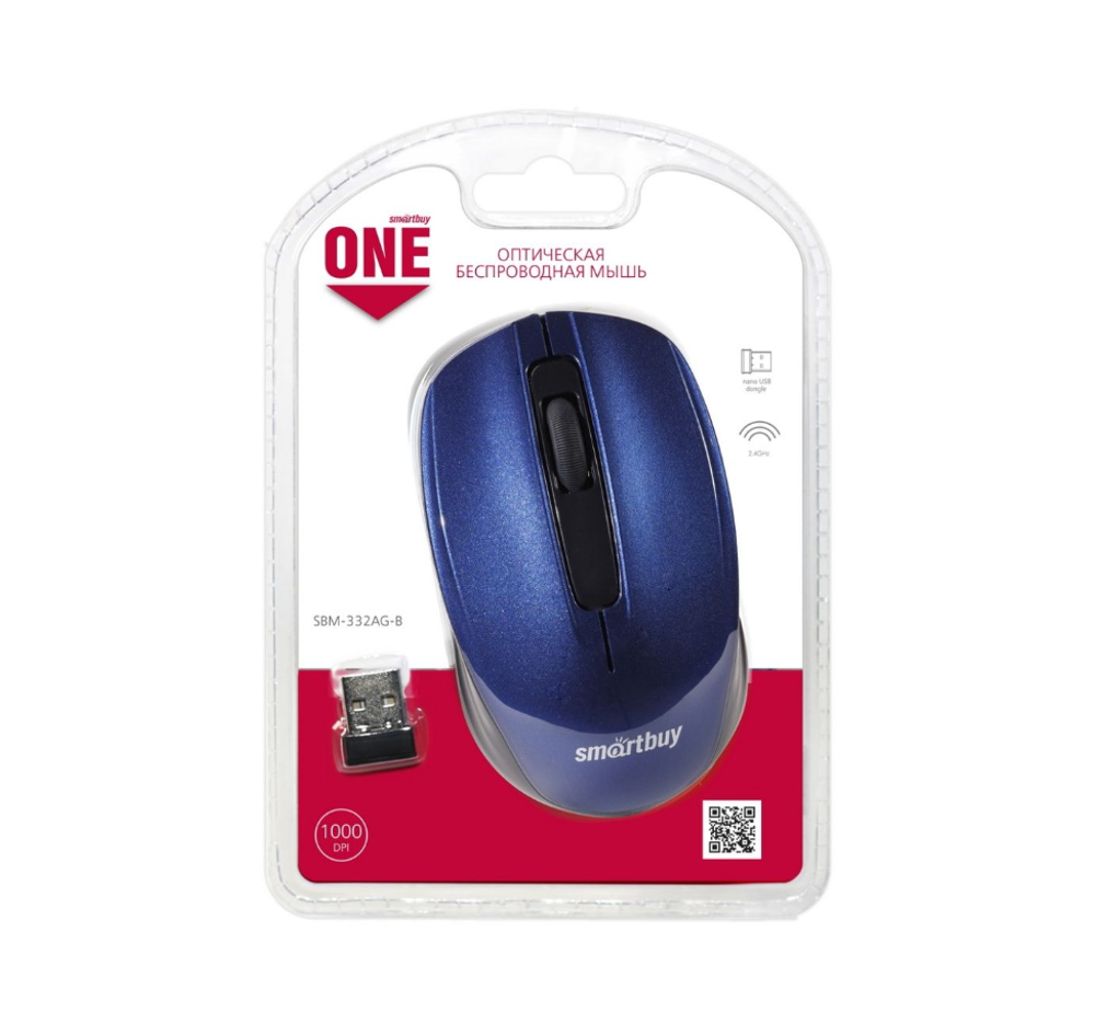 Мышь Smartbuy SBM-332AG-B ONE синий с черным