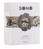 Серое эрекционное кольцо SONO №4 (Цвет: серый)