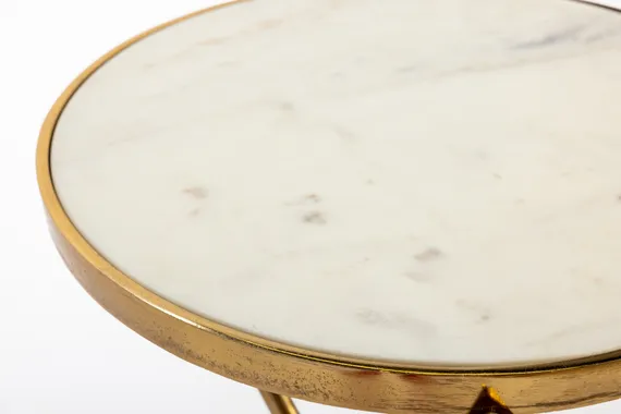 Кофейный столик золотая стрела, Ø36х65 см, мрамор