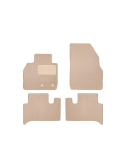 Коврики в салон для RENAULT Scenic II АКПП 2003-2006, 2006-2009, универсал, 4 шт. (текстиль, бежевые) KLEVER04410922112KH