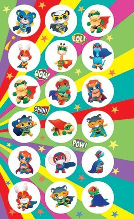 Наклейки-оценки 9*15см "Животные Супермены"