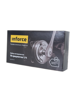 Набор инструментов 18 предметов 1/4 Inforce, Сталь Cr-V, Профессиональный, 06-07-13