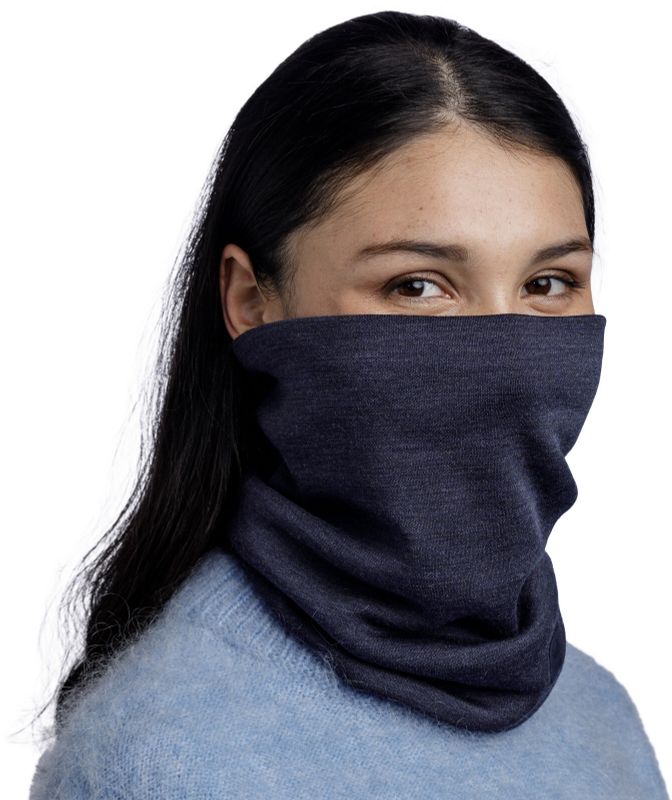 Теплый шерстяной шарф-труба Buff Merino Heavyweight Solid Indigo Фото 2