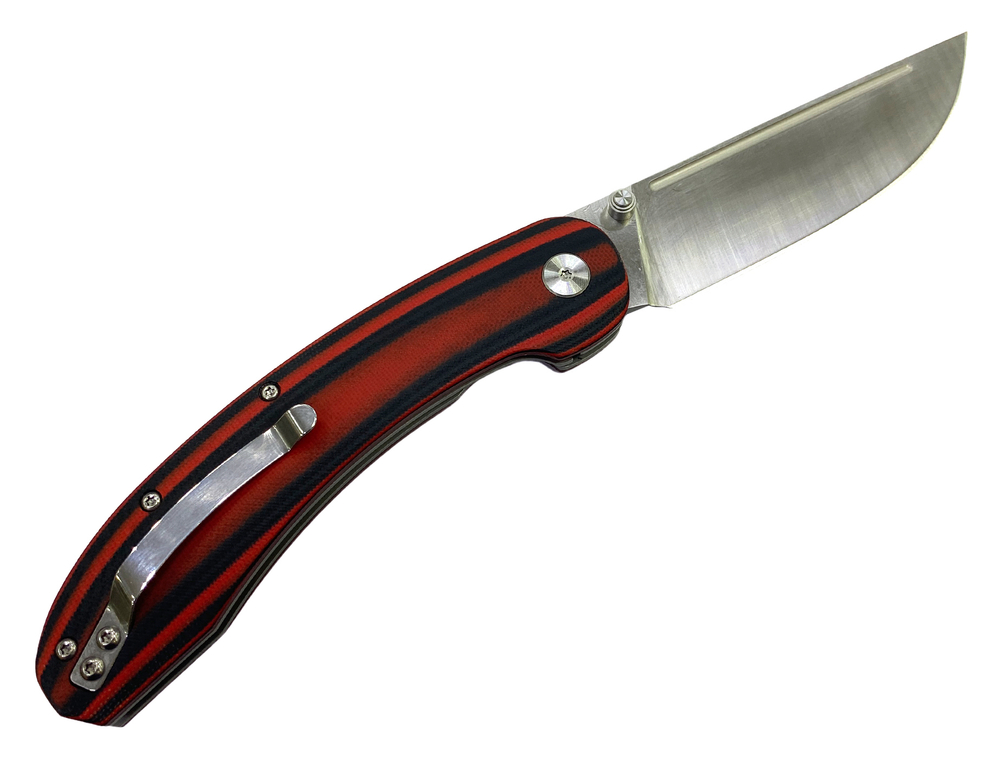 Нож складной Кузница Семина "Тунгус", сталь AUS10, рукоять G10 черно-красная