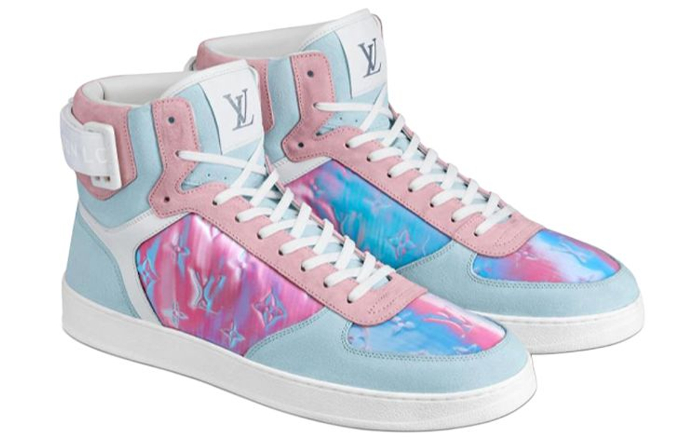 LOUIS VUITTON Rivoli Ankle Sneakers "Blue Pink"