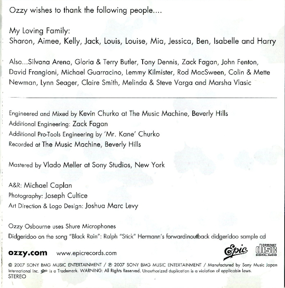 Ozzy Osbourne / Black Rain (CD)