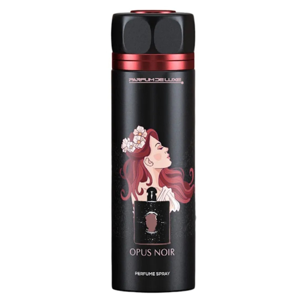 Женский дезодорант КПК PARFUM DE LUXE OPUS NOIR 200 мл — высокий аэрозольный флакон, аналог премиальной парфюмерии.