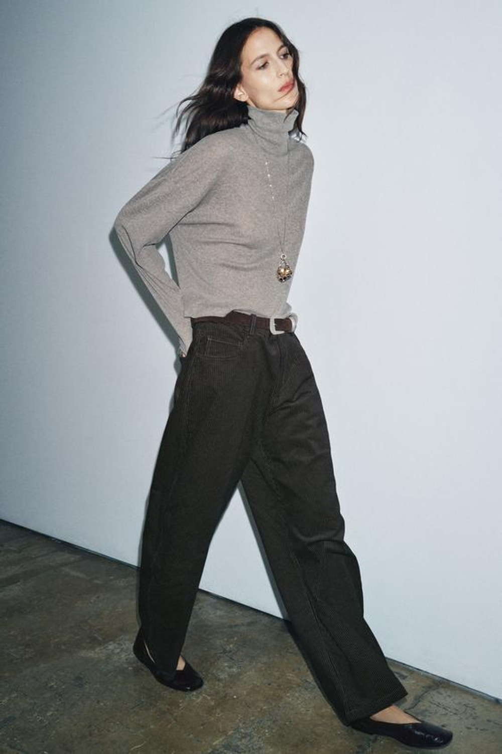 ZARA ШИРОКИЕ БРЮКИ В ПОЛОСКУ — ZW COLLECTION, ПОЛОСКИ