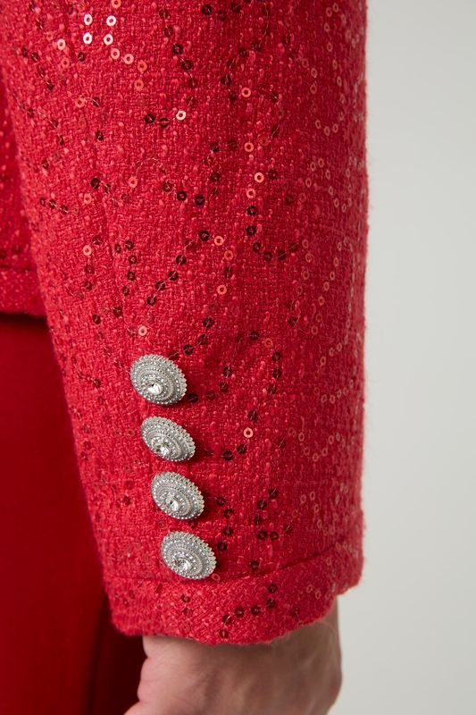 Жакет из твида с пайетками, красный