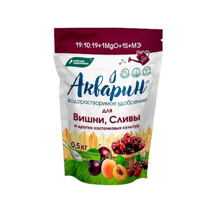 Удобрение Акварин для Вишни, сливы и других косточковых дой-пак 0,5 кг (БХЗ)